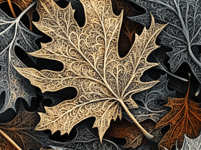 Fall Leaves with Intricate patterns