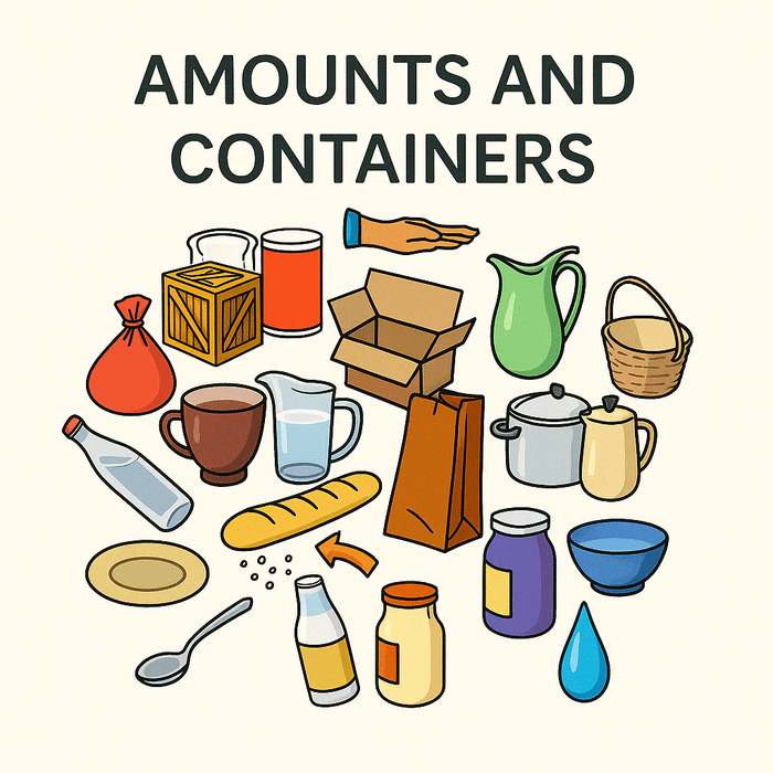 amounts and containers activity book math