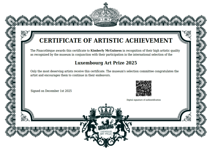 Luxembourg Art Prize 2025 Certificate of Participation